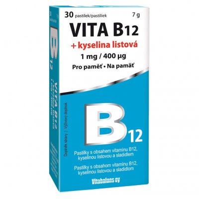 Vita B12 + kyselina listová 1 mg/400mcg 30 tablet – Zboží Mobilmania