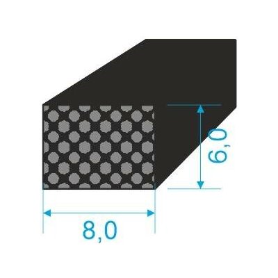 020608 Profilové těsnění 6x8 plné | Zboží Auto