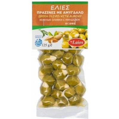 Laios zelené olivy plněné mandlí 125 g – Zboží Dáma