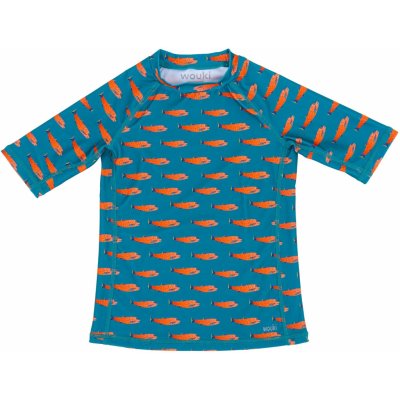 Wouki dětské UV triko s krátkým rukávem Ruwa Turquoise