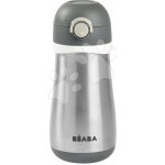 Beaba hrnek nerezový s brčkem minerální šedá 350 ml – Sleviste.cz