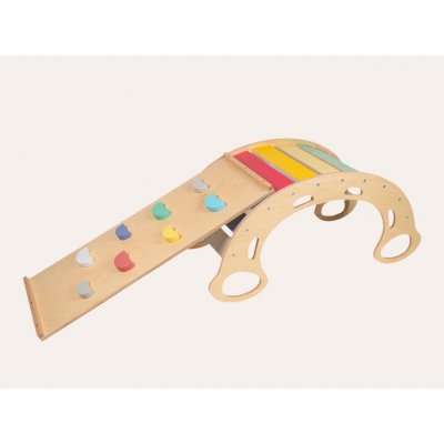 EliNeli dřevěnámontessori houpačka 5 v 1 s prknem 2 v 1 set fresh – Sleviste.cz