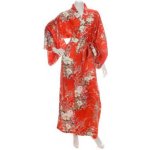 Japonské dámské hedvábné kimono Hana Red dlouhé – Zboží Dáma