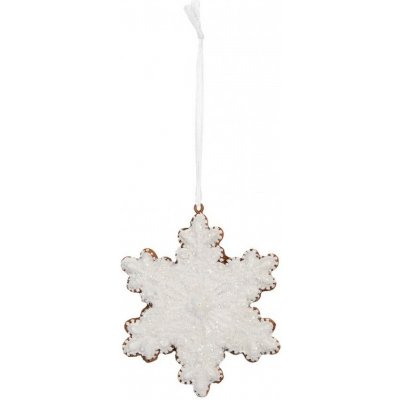 Clayre & Eef Závěsná dekorace perníková vločka Frosted Ginger - 9*1*10 cm – Hledejceny.cz