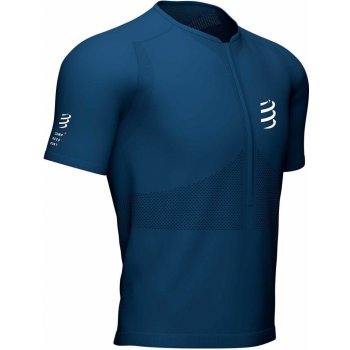 Compressport TRAIL HALF ZIP FITTED SS TOP blue
