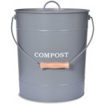 Garden Trading Kyblík na kompost Charcoal 10 l šedá kov – Zboží Mobilmania