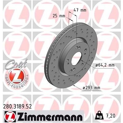 Brzdový kotouč ZIMMERMANN 280.3189.52 | Zboží Auto