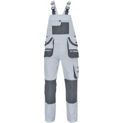 Fridrich & Fridrich Carl BE-01-004 Pánské pracovní kalhoty s laclem 03020168 bílá/šedá