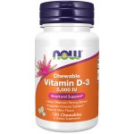 NOW Foods Now Vitamin D3 5000 IU Přírodní mátová příchuť 120 softgel kapslí – Hledejceny.cz