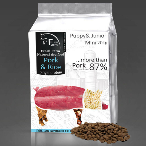 Fresh Farm Puppy&Junior Mini Single Protein Pork & Rice 15 kg