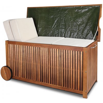 Casaria Acacia Dřevěný box s kolečky 117 cm 102276 – Zboží Mobilmania