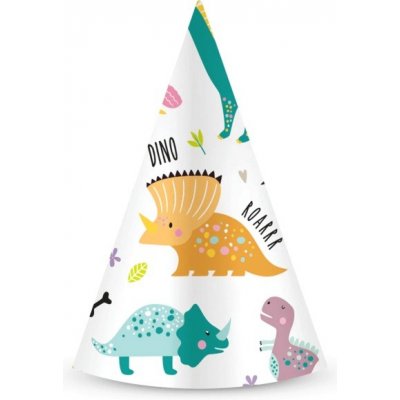 Čepičky papírové dinosaurus 6 ks – Zboží Dáma