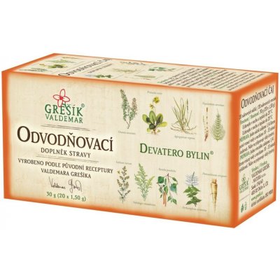 Grešík Odvodňovací čaj Devatero bylin 20 x 1,5 g – Hledejceny.cz
