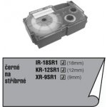 Páska do tiskárny štítků Casio XR-18SR1 18mm černý tisk/stříbrný podklad – Hledejceny.cz