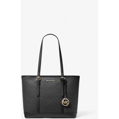 Michael Kors dámská kabelka Jet Set Travel Small Logo Top-Zip Tote Bag černá – Zboží Mobilmania