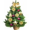 Vánoční stromek LAALU Ozdobený stromeček PRINCEZNA ANNA 60 cm s 28 ks ozdob a dekorací s LED OSVĚTLENÍM