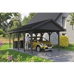 SKAN HOLZ Přístřešek na auto Wallgau 430 x 750 cm břidlicově šedý – Sleviste.cz