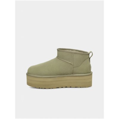 Ugg dámské semišové sněhule na platformě Classic Ultra Mini Platform světle zelené