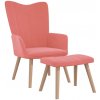 Křeslo VidaXL 327670 relaxační se stoličkou růžové samet
