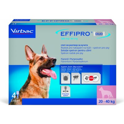 Effipro Duo Spot-on Dog L 20-40 kg 4 x 2,68 ml – Hledejceny.cz