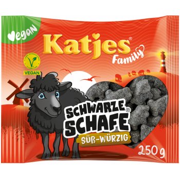 Katjes Family Schwarze Schafe lékořicové ovečky sladké 250 g