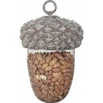 Esschert Design Závěsné krmítko pro ptáky Acorn 30 x 13,5 cm kov polyesterová pryskyřice šedá – Zboží Mobilmania