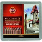 Koh-i-Noor křídy prašné umělecké v tužce GIOCONDA souprava 24ks v plechové krabičce – Zboží Dáma