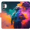 Pouzdro a kryt na mobilní telefon Pouzdro iSaprio Flip s kapsičkami na karty - Astronaut in Colours 02 Samsung Galaxy A04s