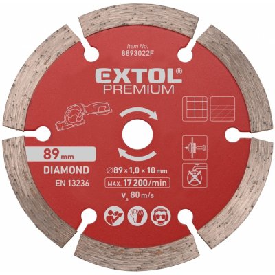 Kotouč diamantový, řezný, segmentový, ⌀89x1,0x10mm EXTOL PREMIUM – Zboží Mobilmania