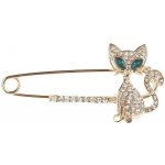Gaira brož Spínací špendlík Kočička 340017 zlatá – Zboží Dáma