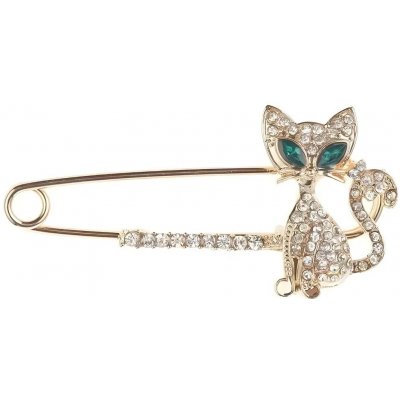 Gaira brož Spínací špendlík Kočička 340017 zlatá – Zboží Dáma