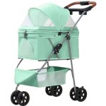 RB-nakupplevne Světle zelený kočárek pro psy a kočky lehký skládací s brzdami a košíkem 42 x 91 x 45 cm – Zbozi.Blesk.cz
