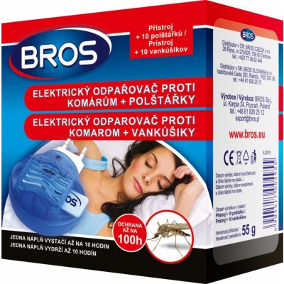 Bros Elektrický odpařovač proti komárům + polštářky 10 kusů 06940 – HobbyKompas.cz