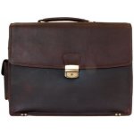 Velká kožená pánská taška z pevné kůže FLW tmavě hnědá – Zboží Dáma