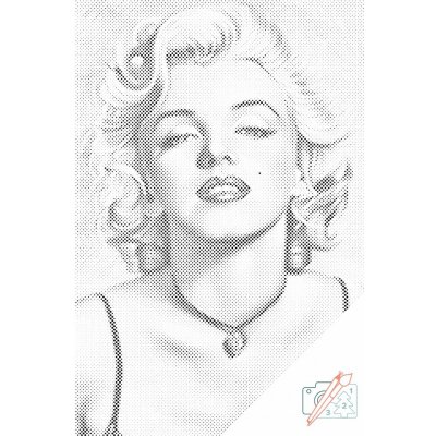 Vymalujsisam.cz Tečkování - Marilyn Monroe Velikost: 40x60cm, Rámování: Na dřevěné desce, Barva teček: Černá – Zbozi.Blesk.cz