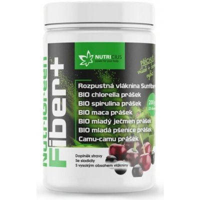 NutriGreen Fiber + višeň - černý rybíz 200 g – Zboží Dáma
