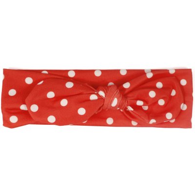 Dětská puntíkatá čelenka s mašlí červená – Zboží Dáma