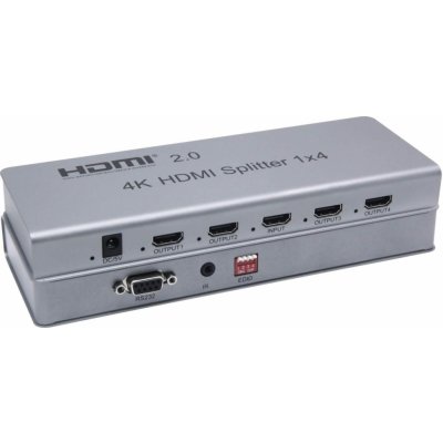 PremiumCord HDMI 2.0 splitter 1-4 porty, 4K x 2K/60Hz, FULL HD, 3D, repeater v setu - 8592220015268