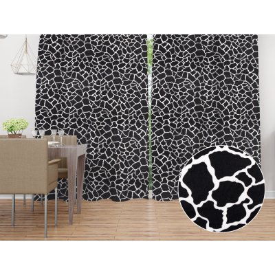 Biante Sametový závěs Tamara TMR-015 Černobílý žirafí vzor 145x190 cm – Hledejceny.cz