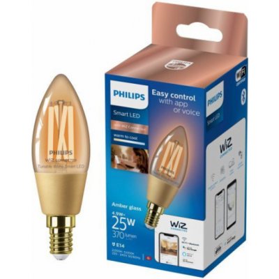 Philips Smart LED 4,9W, E14, jantarové sklo, Tunable White – Sleviste.cz