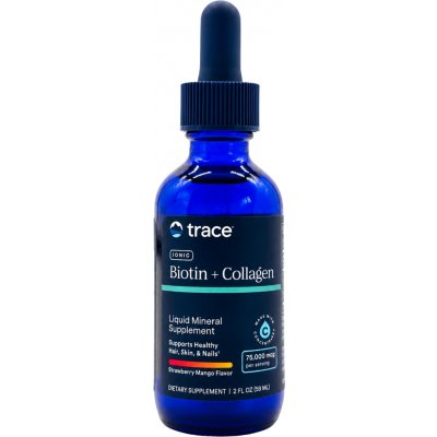 Trace Minerals Ionic Biotin + Collagen, Iontový tekutý Biotin + Kolagen 59 ml – Hledejceny.cz