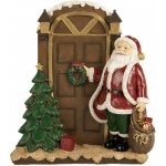 Clayre & Eef Červená vánoční dekorace Santa Claus u dveří - 18*7*20 cm – Hledejceny.cz