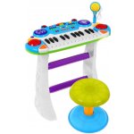 Inlea4Fun dětské klávesy s mikrofonem a židlí MUSICAL KEYBORD modré – Zboží Dáma