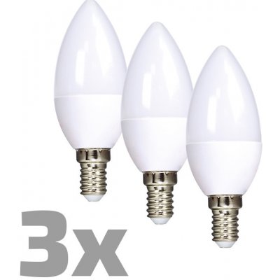 Solight ECOLUX LED žárovka Ecolux 3-pack, svíčka, 6W, E14, 3000K, 450lm, 3ks WZ431-3 – Hledejceny.cz