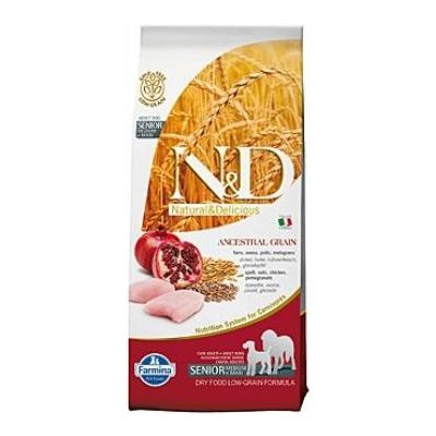 N&D Ancestral Grain Dog Senior Medium & Maxi Chicken & Pomegranate 3 x 12 kg