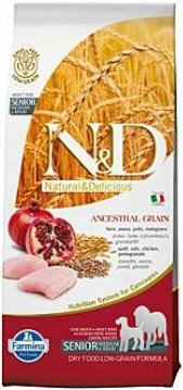 N&D Ancestral Grain Dog Senior Medium & Maxi Chicken & Pomegranate 3 x 12 kg