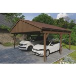 SKAN HOLZ Přístřešek na auto Fichtelberg dvojitý 618 x 566 cm ořech – Hledejceny.cz