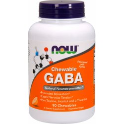 Now Foods Now Gaba 500 mg + Taurin Inositol a L-Theanin 90 žvýkacích kapslí