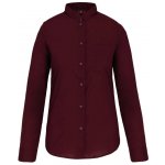 Kariban dámská košile s dlouhým rukávem Mandarin vínová – Sleviste.cz