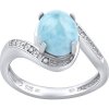 Prsteny SILVEGO stříbrný prsten s přírodním Larimarem JST14809LA
